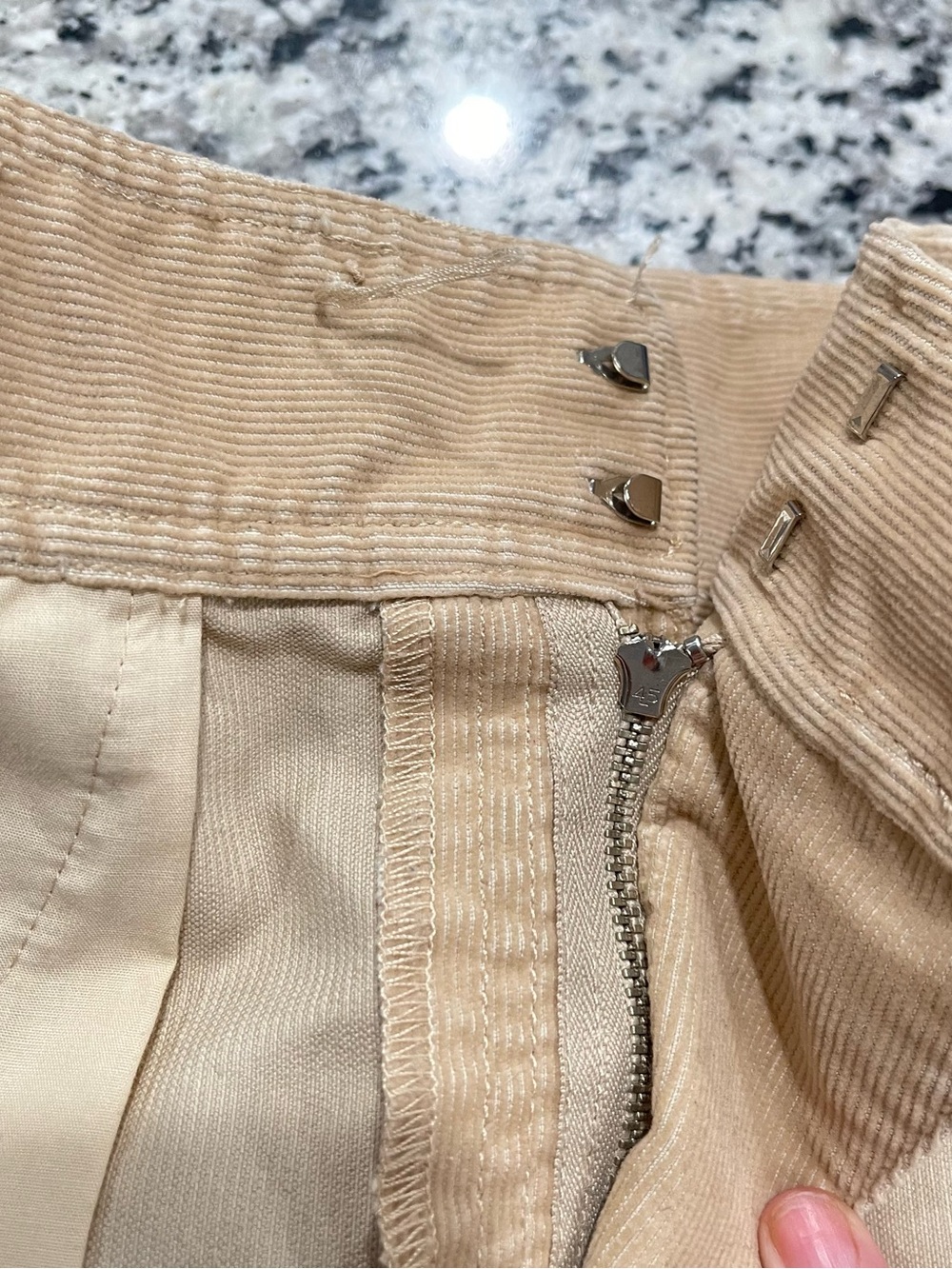 Armani Exchange Beige Corduroy Mini Skirt with Belt Detail | Size 10 - Picture 16 of 16
